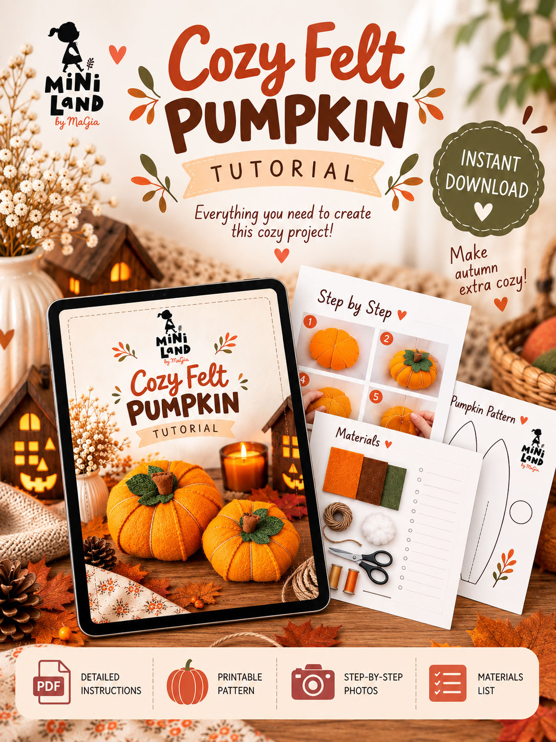 Cozy Felt Pumpkin Tutorial