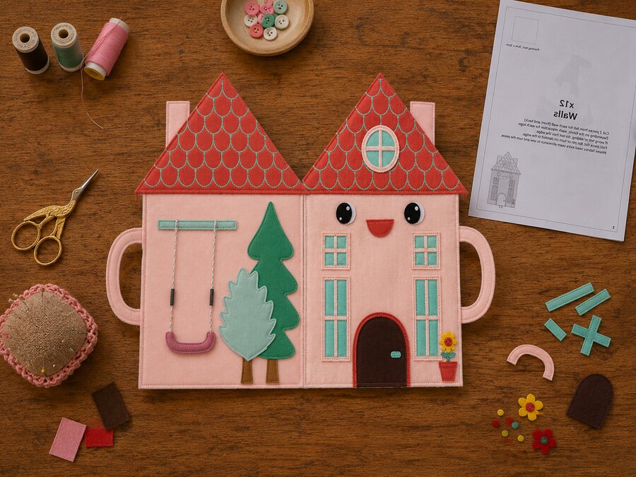 The finished Cozy Doll House — ready to gift with love